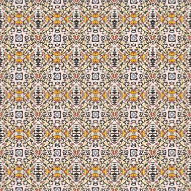 Geometrik Geleneksel Yüzey. Kahverengi, Ochra, 