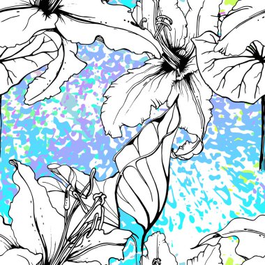 Sanatsal Çiçeksiz Desen. Vektör baskısı