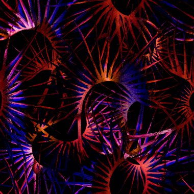 Tropik Yaprak. Karanlık Modern Motif.