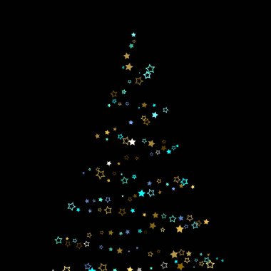 Altın, Mavi yıldızlar, çıkıntı, parlak konfeti. 