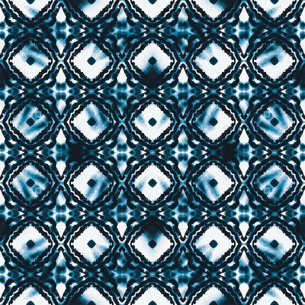 Geo Geometrisches Medaillon. Blau, Cyan, Indigo — Stockfoto