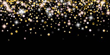 Altın Parıldayan Yıldızlar. Lüks Parlak Konfeti.