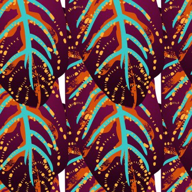 Tropik Yaprak. Modern Motif. Orman baskısı. Yapraklar