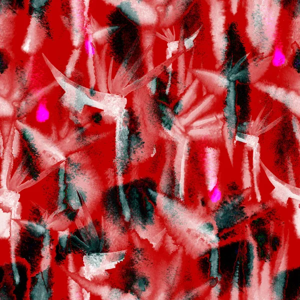 Exotischer Dschungel tropische nahtlose Muster endlose Wiederholung dunkler Schatten Print Krawatte Farbstoff Textilstoff — Stockfoto