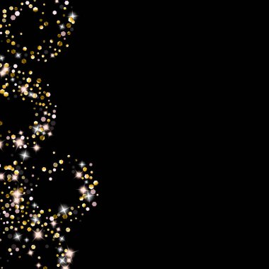 Altın Parıldayan Yıldızlar. Lüks Parlak Konfeti.