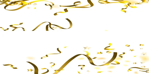 Праздничный серпантин. Ленты Gold Foil Streamers. — стоковый вектор