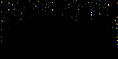 Altın, Mavi yıldızlar, çıkıntı, parlak konfeti. 