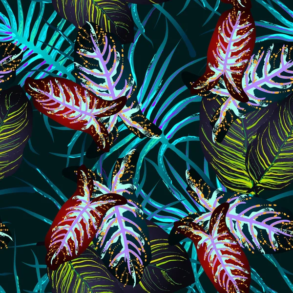 Tropical Leaf. Modern Motif. Jungle Print. — Stock Vector