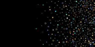 Altın, Mavi yıldızlar, çıkıntı, parlak konfeti. 