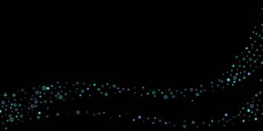 Mavi, turkuaz, turkuaz parıltılı yıldızlar, konfeti.