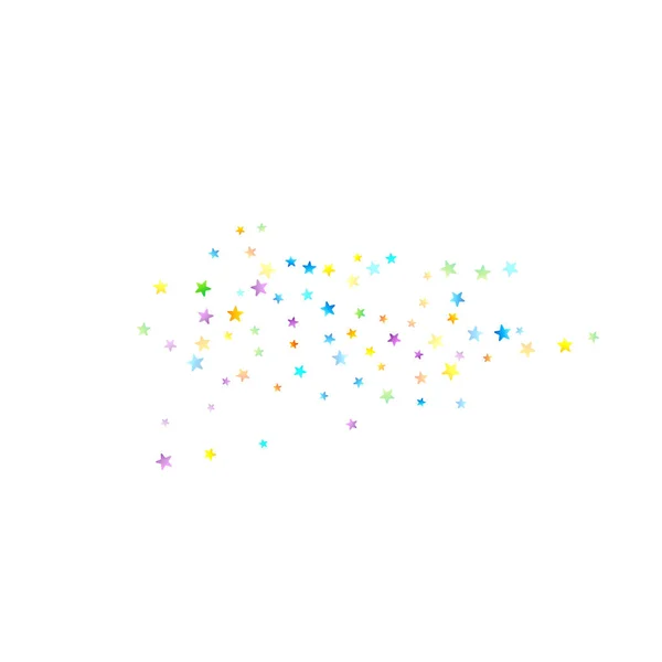 Confetti festivo del arco iris. Estrella del Carnaval cayendo. — Vector de stock