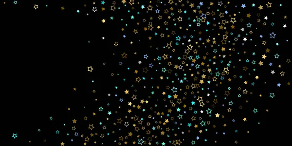 Золото, голубые звезды, звездочка, блестящие конфетти. — стоковый вектор