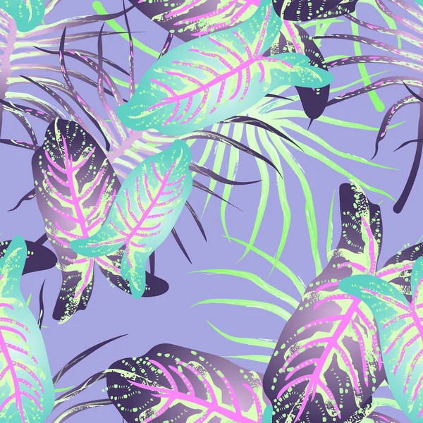 Tropical Leaf Modern Motif. Džungle Print. Listové léto — Stockový vektor