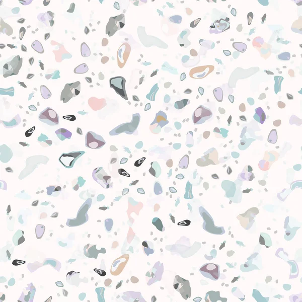 Terrazzo Texture Vector. Nahtloses Bodenmuster — Stockvektor