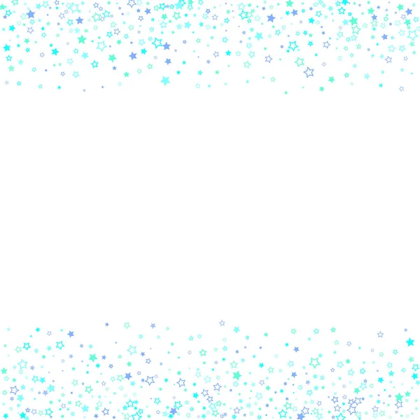 Azul, cian, estrellas de brillo turquesa confeti — Vector de stock
