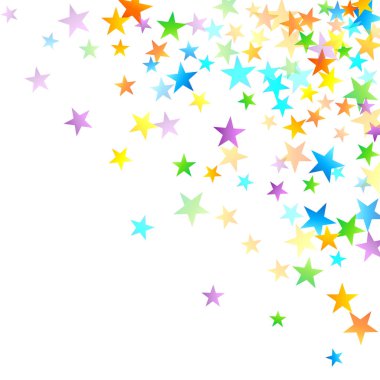 Gökkuşağı Festivali Konfeti. Karnaval Yıldızı Düşüyor.