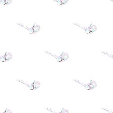 Çiçek Pastası. Beyaz Romantik Kusursuz Desen.