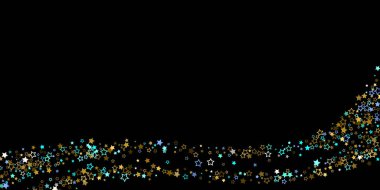 Altın, Mavi yıldızlar, çıkıntı, parlak konfeti. 