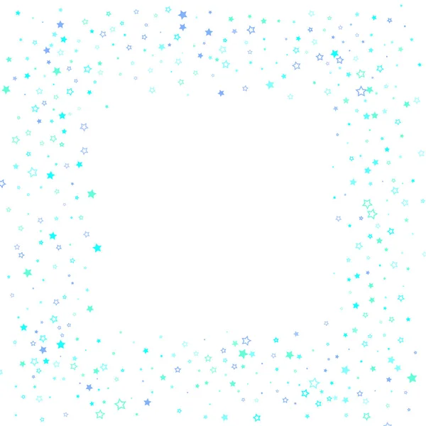 Modré, azurové, tyrkysové třpytivé hvězdy konfety — Stockový vektor