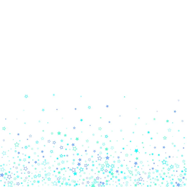 Bleu, cyan, turquoise étoiles paillettes confettis — Image vectorielle