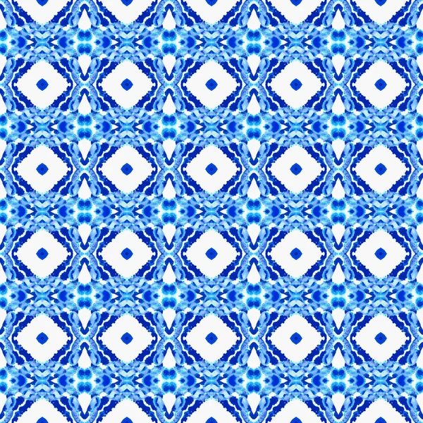 Ornamento Geo Art. Azul, Ciano, Pano de Índigo . — Fotografia de Stock