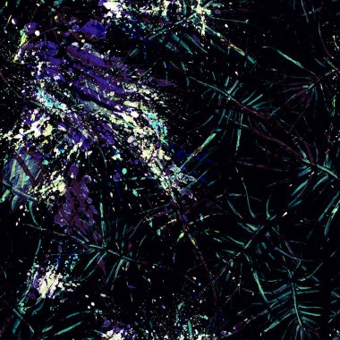 Tropik Yaprak. Karanlık Modern Motif.