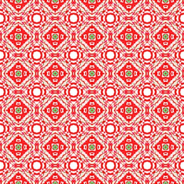 Sembol Geometrik Arabesk. Turuncu, Kırmızı, Pembe 