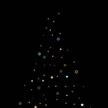 Altın, Mavi yıldızlar, çıkıntı, parlak konfeti. 