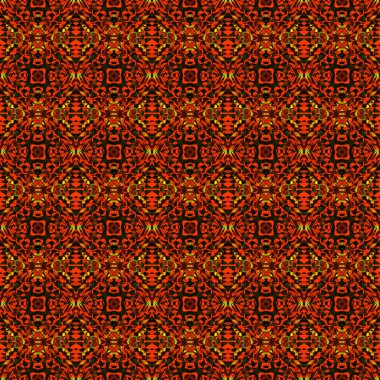 Suluboya Yüzey Mozaiği. Turuncu, Kırmızı, Pembe 