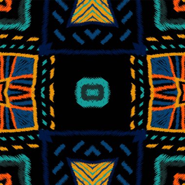 Kestane rengi çizim kabilesi. Indigo Shibori Vektör Kusursuz Düzen. Japon Kravatlı Vintage Duvar Kağıdı. Azure Aztec Boho Tasarımı. Kumaş Kravat Boyası Endonezya.