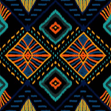 Coral Retro Kravat Boyası. İndigo Halı Vektörü Kusursuz Desen. Endonezya halısı Boho dokusu. Kızıl Japonya Süsleme Tekrarı. Batik Afrika 'yı Tekrar Et.