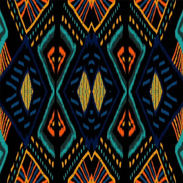 Marine Repeat Tribal. Ocean Tile Vector padrão sem costura. Japão Tie Dye Geometric Wallpaper. Papel de parede Crimson Uzbek Aquarela. Tintura de gravata na moda tradicional . — Vetor de Stock