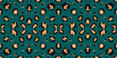 Yeşil Panter Vektör Kusursuz Düzen. Çimenli 