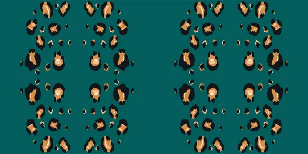 Groen Jaguar Vector naadloos patroon. Moeras — Stockvector