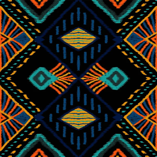 Rode stof Batik. Azure Tile Vector naadloos patroon. Navajo Tapijt Herhaal Print. Crimson Oezbeekse grafiek. Trendy Shibori etnische groep. — Stockvector