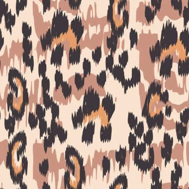 Kahve Jaguar Çekim Vektörü Kusursuz Desen. Abanoz Buruşuk Çita Baskılı Kravat deseni. Grafit El Yapımı Döşeme Sanatı Arkaplanı. Hardal Çita El Yapımı Döşemeler.