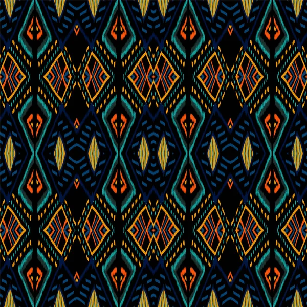 Azure abstracte tegel. Korenbloem stropdas Dye Vector naadloos patroon. Navajo Ikat Boheemse Behang. Surf Etnische Handgemaakte Ontwerp. Grafisch Shibori Afrikaans. — Stockvector