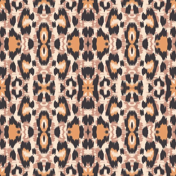 Yellow Leopard Animal Vector Seamless Pattern. Rusty Drawing Jaguar Fabric Design Graffiti Design. Mustard Handmade Tiles Pattern. Graphite Cheetah Carpet Grunge Painting. — Stock Vector
