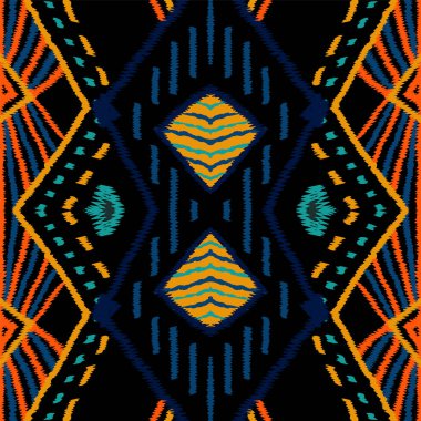 Mavi çizgili Shibori. Kırmızı Ikat Vektör Kusursuz Desen. Hint Ikat Zarif Yazdırma. Kırmızı Etnik Kırsal Duvar Kağıdı. Boho kravat boyası Hintli.