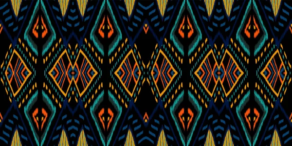 Marine Retro Tribal. Patrón inconsútil de vectores tribales azules. Fondo de pantalla de moda tribal africana. Cold Indonesian Geometric Print (en inglés). Tie Dye rústico Japonés . — Archivo Imágenes Vectoriales