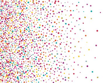 Beyaz Kutlama Konfeti Arkaplanı. Turuncu Toz Kartpostalı. Vektör İllüstrasyonu. Vektör Gökkuşağı Deseni.