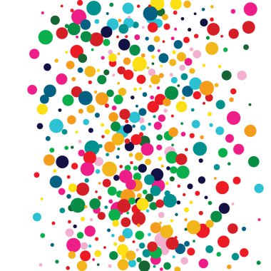 Gökkuşağı Mutlu Polka Tasarımı. Renkli Eğlence Kartı. Karnaval İllüstrasyonu. Mutlu Turuncu Desen.