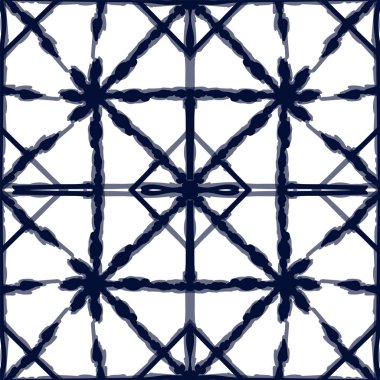 İndigo Halı Vektörü Kusursuz Desen.