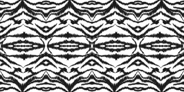 Beyaz Hayvan Kaplan Kürklü Vektör Kusursuz Şablon. Kara Yün Etnik Zebra Geçmişi. Suluboya Tropik Tasarımlar. Moda Kalem Taklit Örnekleri.