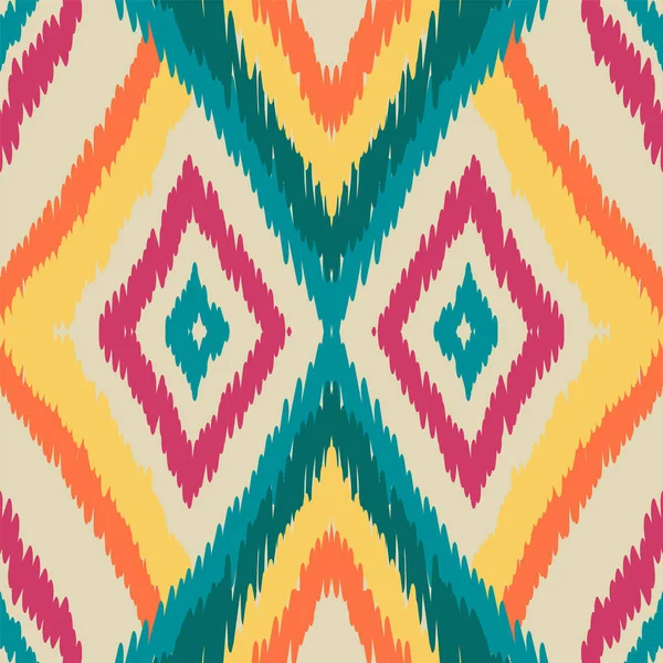 Ocean Tie Dye Vector Seamless Pattern. Impresión de alfombra de dibujo mexicano. Diseño de alfombras textiles Azure. Impresión Boho . — Archivo Imágenes Vectoriales
