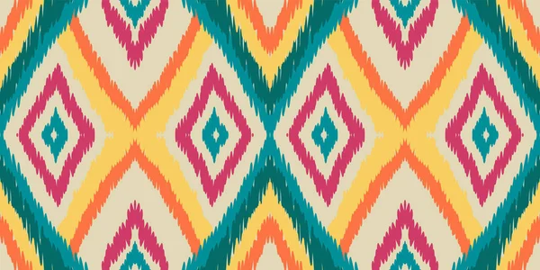 Red Chevron Vector Seamless Pattern. Mexican Geometric Tribal Texture. Cornflower Graphic Ikat Background. Abstract Background. — Stok Vektör
