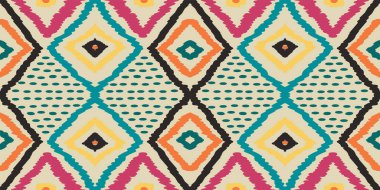 Azure Batik Vektör Kusursuz Düzen. Navajo Retro Kravat Boyası Arkaplanı. İndigo Arap İkat Süsü. Duvar Kağıdı Çizimi.