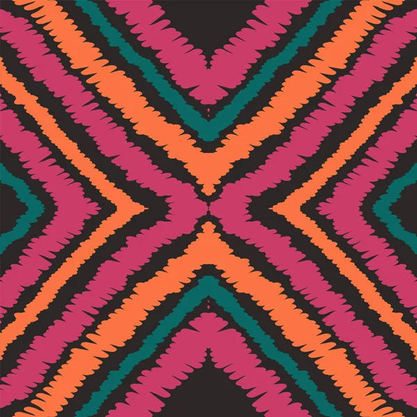 Ocean Tie Dye Vector Seamless Pattern. Japan Trendy Tribal Background. Maroon Rustic Tie Dye Background. Ogee Wallpaper. — Stock vektor