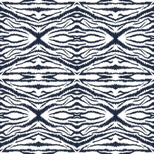 Blue Animal Zebra Vector Seamless Pattern. — стоковый вектор