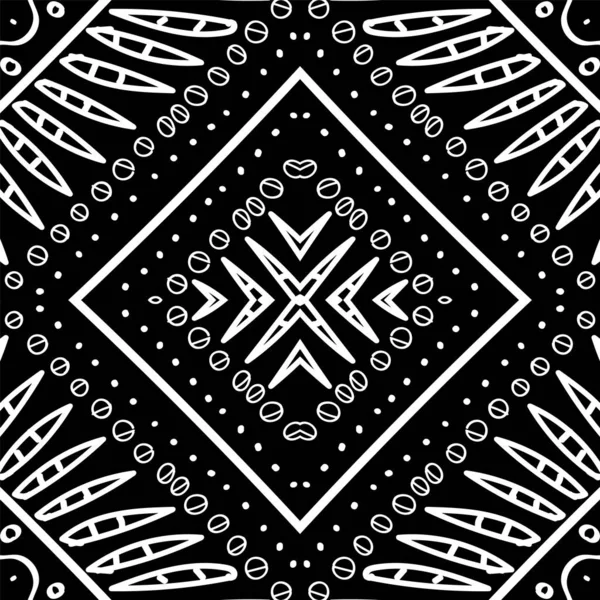 Modèle sans couture de vecteur graphique indien noir . — Image vectorielle